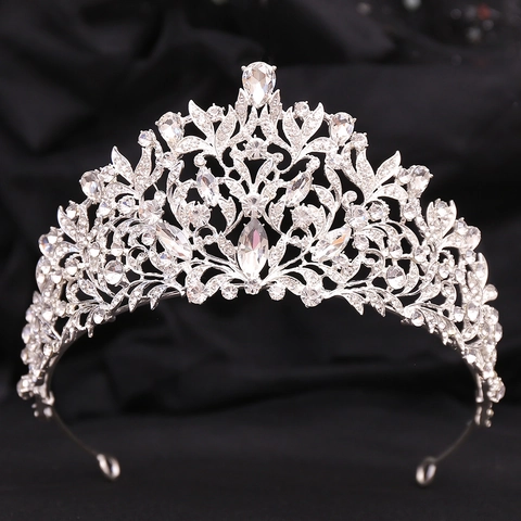 Barock Braut Krone Tiara Für Damen Legierung Strass Kristall Eingelegt Hochzeit Haarschmuck Festzug Party Kopfschmuck