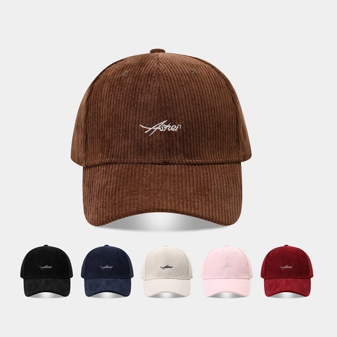 Gorra De Béisbol De Pana Bordado Letras Cursivas Vintage Parasol Ajustable Retro Sombrero Deporte Aire Libre Unisex