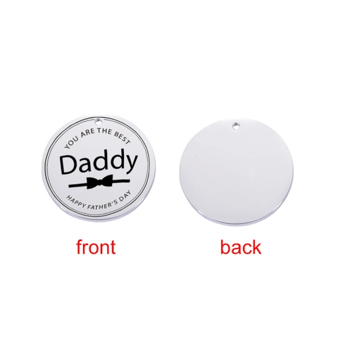 Pendente Tondo In Acciaio Inossidabile Charm Lucidato A Specchio Inciso Miglior Papà Regalo Festa Del Papà Per Uomini Gioielli DIY