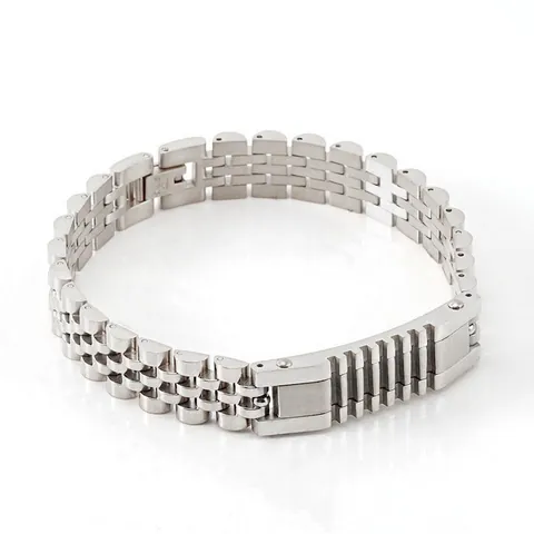 Pulsera Hombre Acero Inoxidable Estilo Correa De Reloj Cadena Jubilee Chapado En Oro 18K Joyería Hip Hop Punk Regalo