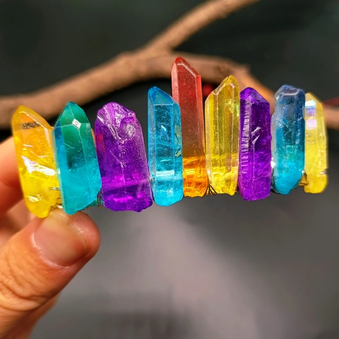 Colorful Raw Crystal Hair Clip Bohemian Style Stone Quartz Spring Barrette For Women Retro Party Headwear Accessories