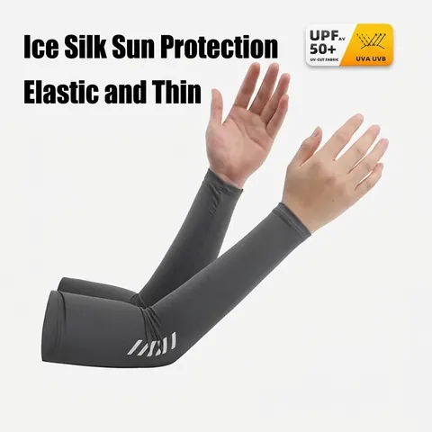 Nylon Ice Silk Sun Protection Arm Sleeves UPF 50+ Cooling Elastic Sports Arm Cover For Cycling Fishing Driving Outdoor Unisex