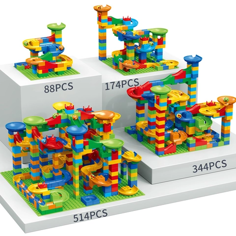 Circuit À Billes Blocs De Construction DIY Toboggan Jouet Plastique ABS Éducatif Labyrinthe Pour Enfants