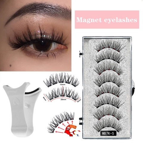 Magnetic Eyelashes Glue Free Reusable Natural Long Thick False Eyelashes With Magnetic Applicator Professional Eye Makeup