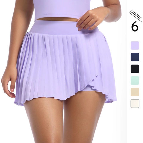 Gonna Pantalone Da Tennis A Pieghe A Vita Alta Da Donna Con Tasca Laterale Per Telefono Gonna Sportiva Da Golf Nylon Spandex