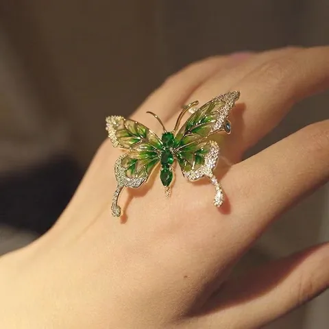 Élégante Broche Papillon En Alliage Émail Et Strass Épingles Bijoux Vintage Accessoires Pour Femmes Mariage Fête Cadeau