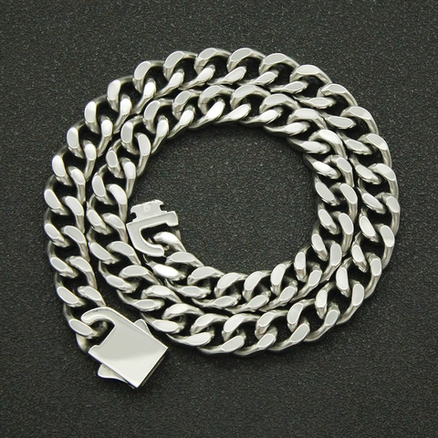 Collar Pulsera De Cadena De Eslabones Cubanos Hip Hop Acero Inoxidable Liso Minimalista Joyería De Moda Para Hombre Mujer