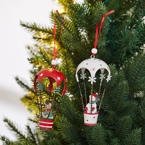 Decorazioni Di Natale Appese Ferro Mongolfiera Babbo Natale Renna Pupazzo Di Neve Albero