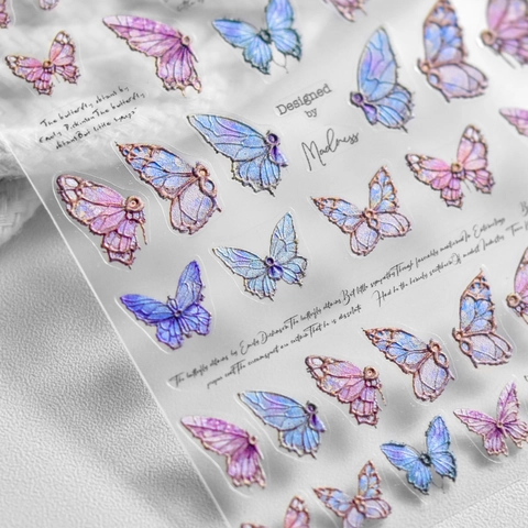 3D Relief Butterfly Nail Art Stickers Embossed Vintage Colorful DIY Manicure Decoration Decals