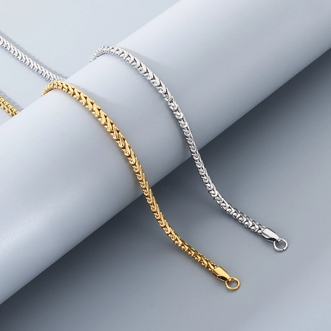 Collar De Cadena De Quilla De Acero Inoxidable Chapado En Oro De 18K Minimalista Unisex Joyería De Moda