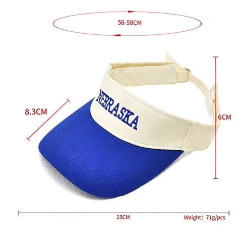 Cappello Visiera Lettera Ricamata Nebraska Colore Contrasto Regolabile Tela Cotone Outdoor Sportivo Casual Per Donne