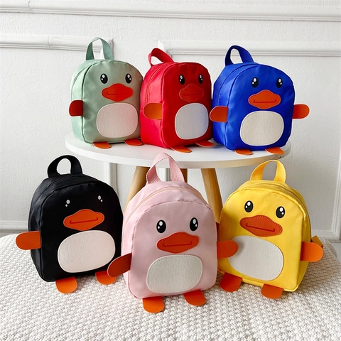 Toddler Backpack Cute Cartoon Duck Penguin Animal Shape Lightweight Nylon Preschool Nursery Bag For Kids Boys Girls