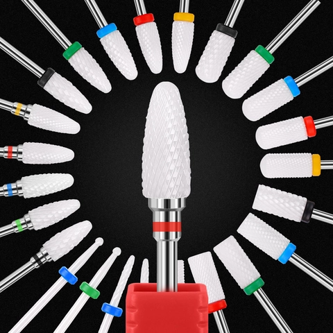 Professional Ceramic Nail Drill Bits For Manicure Polishing Electric Grinding Head Pedicure Tool Removing Gel Polish