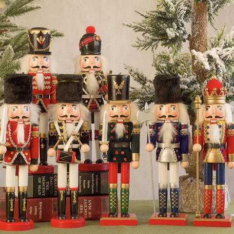 Cascanueces De Madera Soldado Rey Adornos Tradicionales De Navidad Decoración De Escritorio Regalo Pintado A Mano
