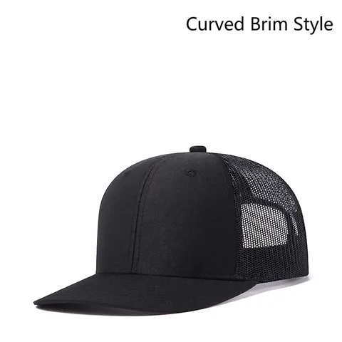 Trucker Hat Mesh Cap Slightly Curved Brim Breathable Sunshade Outdoor Adjustable Casual Baseball Hat For Men Women