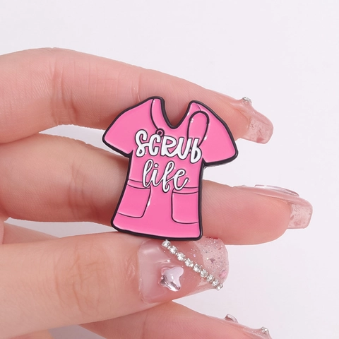Medical Enamel Brooch Pins For Nurse Doctor Humor Scrub Life White Pink Blue Alloy Badge Fashion Jewelry Uniform Gift