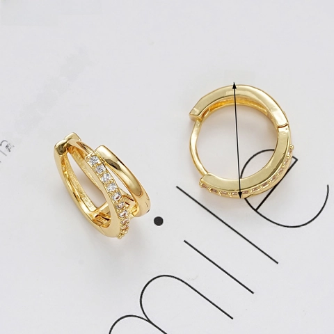 Geometrische Mehrlagige Creolen Aus Legierung Mit Zirkonia-Einlagen Damen Schmuck Vintage Chic Stil