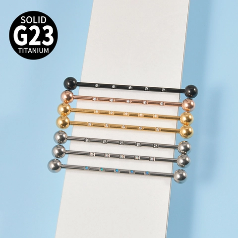 Piercing Industriale Per Orecchio Titanio G23 Gioielli Per Il Corpo Con Intarsio Di Zircone E Opale Moda Moderna Accessorio Elegante