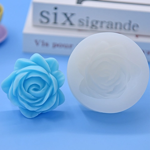 Rose Flower Silicone Mold For Baking 3D Fondant Cake Chocolate Mousse DIY Handmade Soap Candle Resin Craft Tools White