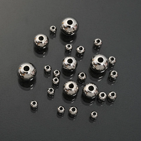 Perle Rotonde In Acciaio Inossidabile Perle Distanziatrici Lucide Superficie A Specchio Per Creazione Di Gioielli Fai Da Te Bracciale
