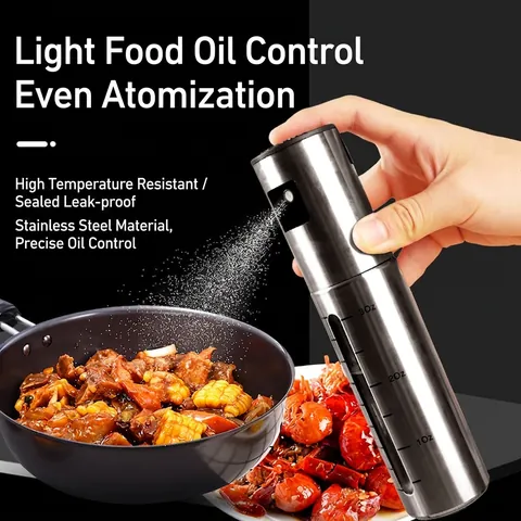 Pulverizador De Aceite Acero Inoxidable Vidrio Rociador Niebla Fina Para Cocina Cocinar Barbacoa Freidora De Aire Antigoteo