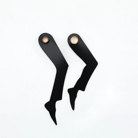 Lancette Per Orologio Creative Silhouette Gamba Danzante Metallo Alluminio DIY Parti Di Ricambio Per Orologio Da Parete Nero