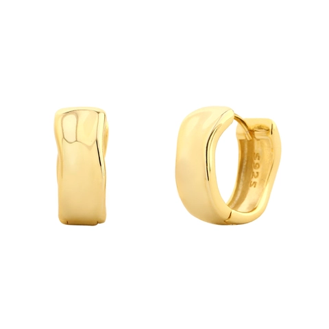 Orecchini Huggie In Argento Sterling 925 Minimalisti Cerchi Geometrici Lucidi Larghi Gioielli Alla Moda Per Donne