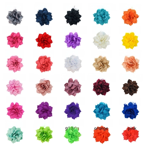 Chiffon Polyester Fabric Lotus Flower Heads Multi Layered For DIY Hair Accessories Apparel Decoration Kids Girls Handcrafted