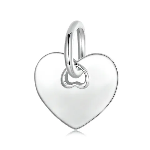 Charme Pendentif Coeur Argent Sterling 925 Poli Miroir Pour Fabrication De Bijoux DIY Bracelet Collier Femme