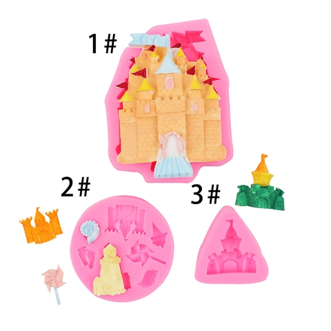 Castle Windmill Seashell Silicone Mold DIY Fondant Chocolate Decorating Tool Baking Supplies Handmade Resin Clay Mould