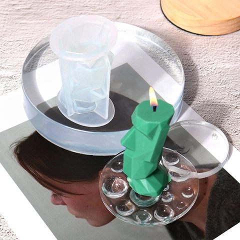 Stampo In Silicone Per Candele Statua Dell'isola Di Pasqua Moai Geometrico Sfaccettato Strumenti Per La Creazione Di Candele Profumate