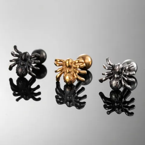 Spin Oorknopjes Roestvrij Staal Schroefsluiting Gothic Punk Kraakbeen Piercing Sieraden Voor Heren Dames
