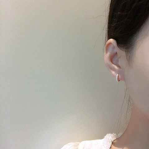 Elegant Artificial Baroque Pearl Hoop Earrings Vintage French Style Copper Jewelry For Women Minimalist Delicate Huggie Gift
