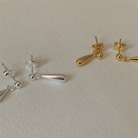 Wasser Tropfen Stecker Ohrringe 925 Sterling Silber Minimalistisch Tränenform Hängend Für Damen Elegant Schmuck