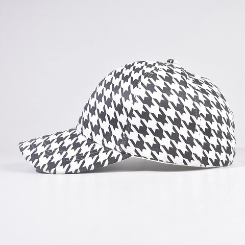 Houndstooth Baseball Kappe Polyester Vintage Retro Winter Warm Verstellbarer Hut Für Damen Herren