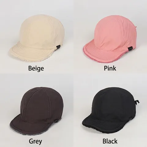 Cappello Da Baseball Invernale Reversibile Nylon Lana Di Agnello Pile Sherpa Caldo Coulisse Regolabile Donne Ragazze