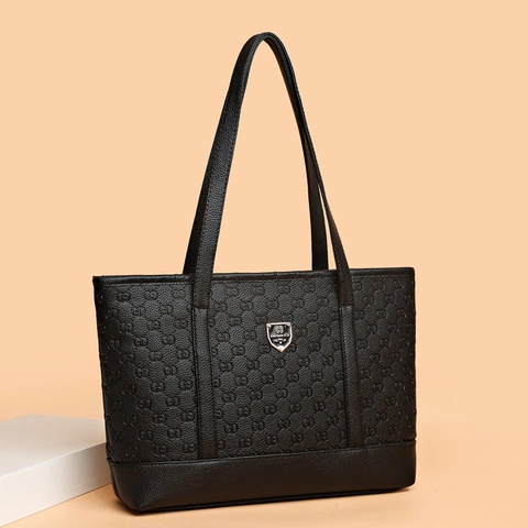 Sac Fourre-Tout Pour Femmes Capacité Spacieuse Cuir PU Mode Motif Gaufré Sac À Main Poignée Décontracté Épaule