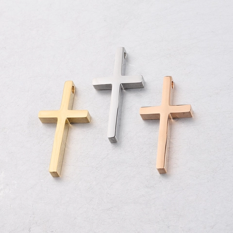 Pendenti A Croce Acciaio Inossidabile 304 Lucidato A Specchio DIY Gioielleria Accessori Religiosi Hip Hop