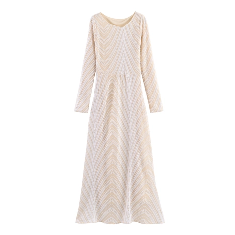 Elegantes Langarm Maxikleid Mit Pailletten Wasserfallausschnitt Schlanke Passform Geometrisches Muster Abendparty Für Damen