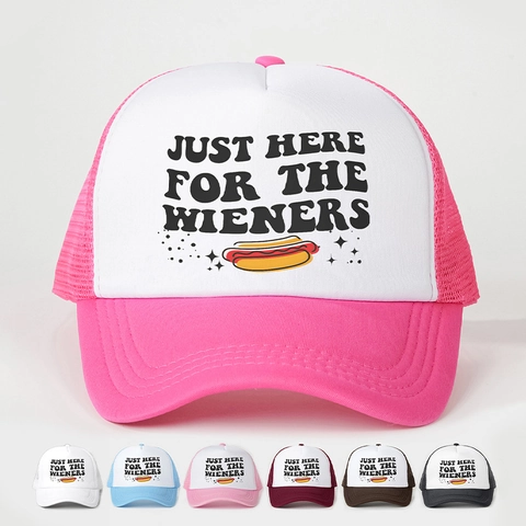 Casquette Trucker Mesh Snapback Ajustable Rétro Imprimé Lettres Drôle Hot Dog Protection Solaire Été
