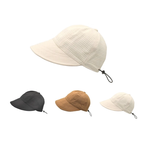 Cappello Alla Pescatora Donna Trama A Nido D Ape Tesa Larga Protezione Solare Coulisse Regolabile Traspirante Estate Viaggio