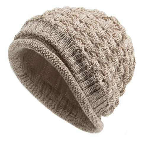 Knitted Beanie Hat And Neck Warmer Scarf Winter Warm Acrylic Polyester Hollow Crochet Slouchy Outdoor Casual Men Women