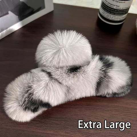 Molletta Per Capelli In Pelliccia Sintetica Oversize Grande Fermaglio Per Capelli Elegante In Peluche Moda Invernale