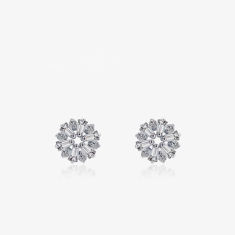 Orecchini A Lobo Fiore In Argento Sterling 925 Con Zirconia Cubica Scintillante Gioielli Per Donne