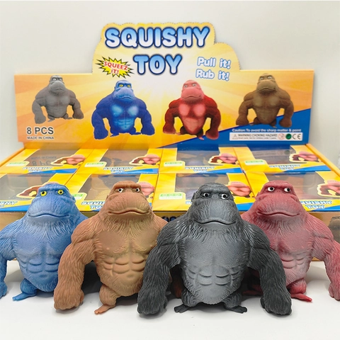 Muscle Gorilla Squishy Toy Funny Stress Relief Ape Animal Fidget Squeeze Toy For Kids Adults Desk Decor Gift