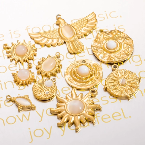 Roestvrij Stalen Gouden DIY Sieraden Hangers Hart Vlinder Bloem Ster Waterdicht Hypoallergeen Charms Dames Accessoires