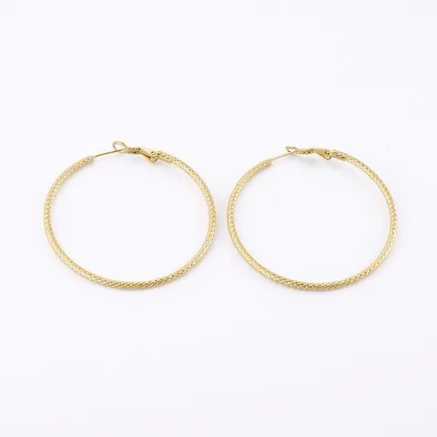 Textured Hoop Earrings Stainless Steel Large Circle Geometric Fashion Jewelry For Women Minimalist High Polish Statement