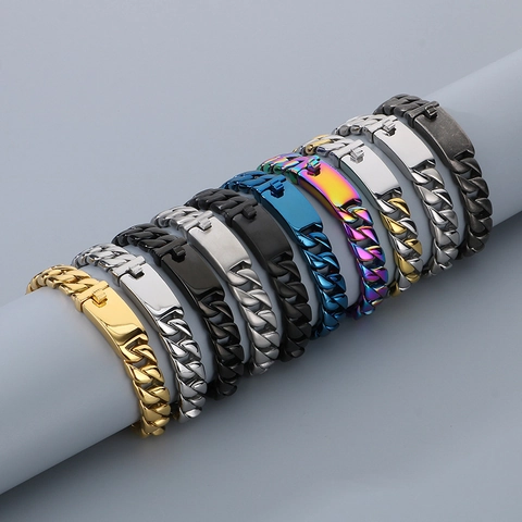 Collar Y Pulsera De Eslabones Cubanos Para Hombre De Acero Inoxidable Joyería Retro Hip Hop Chapado Al Vacío Estilo Simple