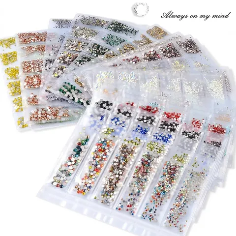 Flatback Rhinestones Glass Crystals For Nail Art Decorations Sparkling Colorful DIY Craft Gems Manicure Accessories