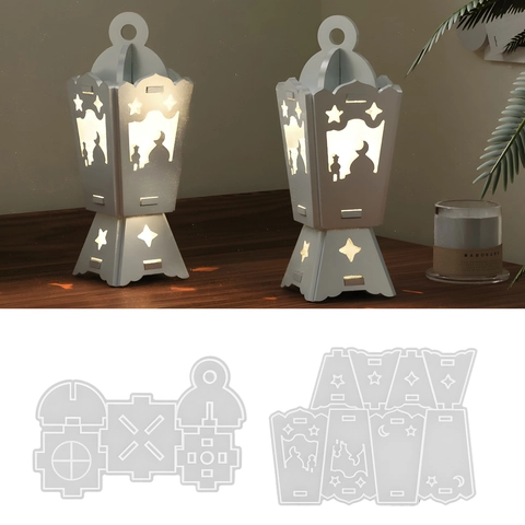 DIY Silicone Mold For Middle Eastern Lantern Candle Holder Ramadan Eid Star Moon Mosque Pattern Islamic Home Decoration